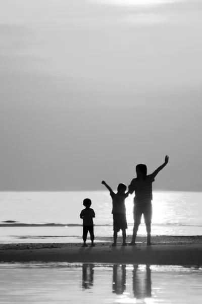 Familia en la playa —  Fotos de Stock