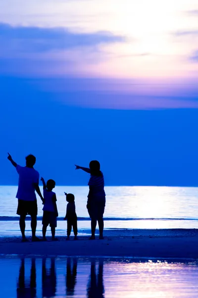 Famille sur la plage — Photo