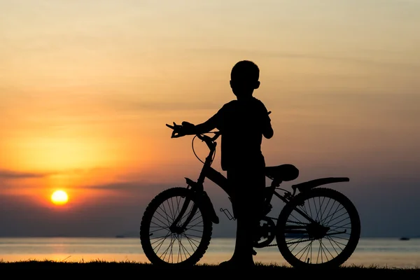 Silhouette boy — Stock Photo, Image