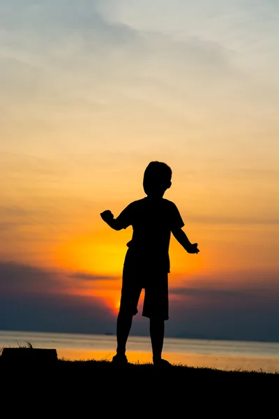 Silhouette boy — Stock Photo, Image