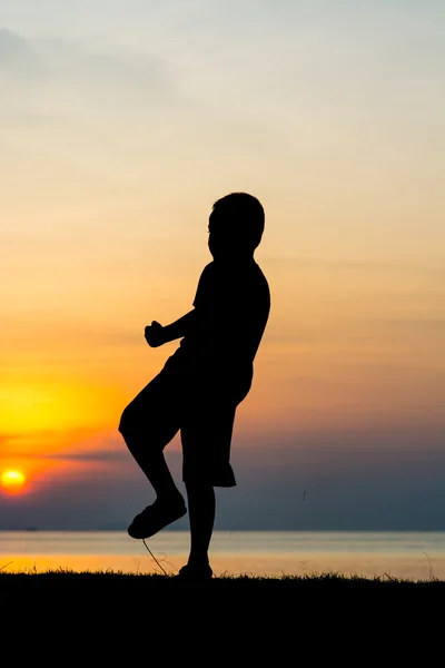 Silhouette boy — Stock Photo, Image