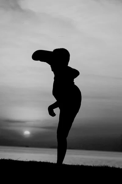 Silhouette boy — Stock Photo, Image