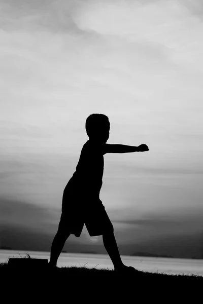 Silhouette boy — Stock Photo, Image