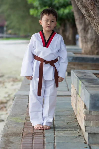 Taekwondo jongen — Stockfoto