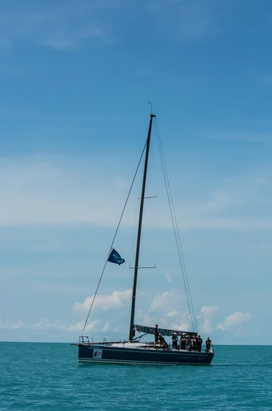 Racing yacht in a sea