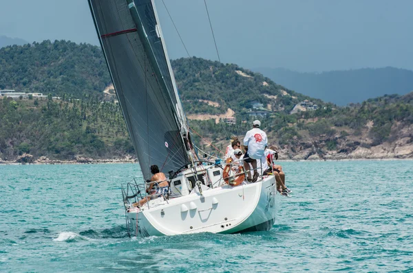 Racing yacht in a sea