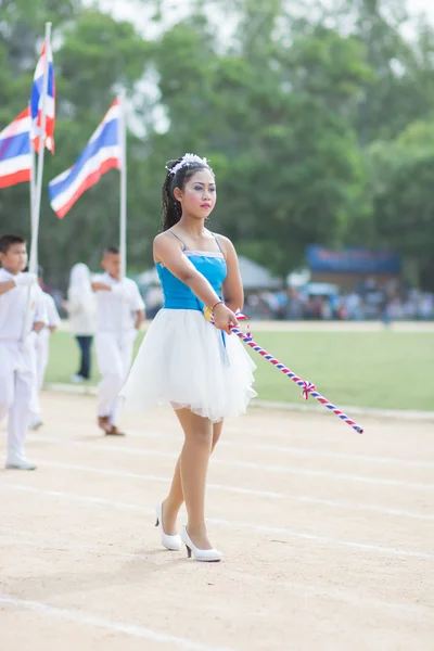 Studenti thailandesi durante la parata sportiva 2014 — Foto Stock