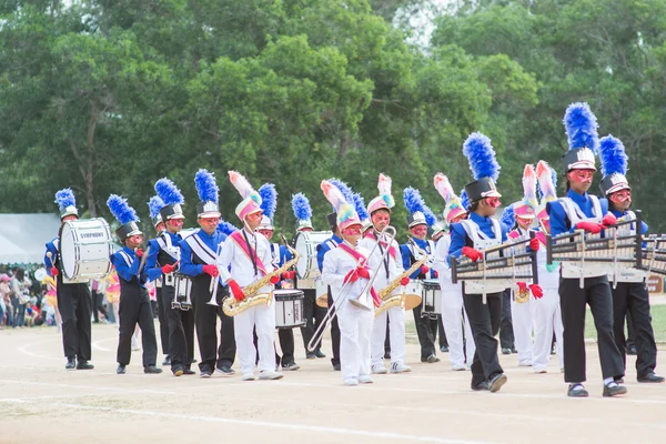 Thaise studenten tijdens sport parade 2014 — Stockfoto