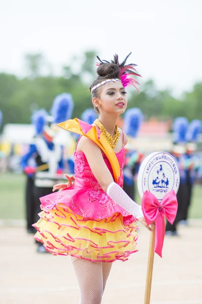 Thaise studenten tijdens sport parade 2014 — Stockfoto