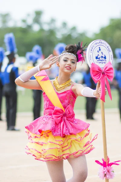 Thaise studenten tijdens sport parade 2014 — Stockfoto