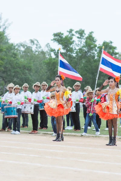 Thaise studenten tijdens sport parade 2014 — Stockfoto