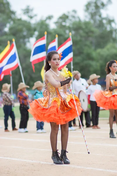 Thaise studenten tijdens sport parade 2014 — Stockfoto