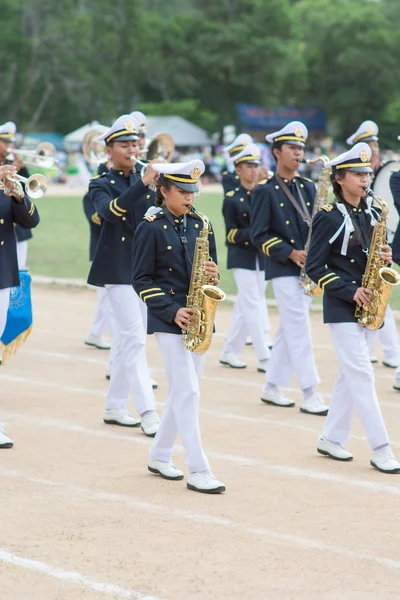 Tajski uczniów podczas parady sportu 2014 — Zdjęcie stockowe