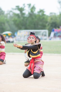 Çocuklar spor geçit töreni sırasında