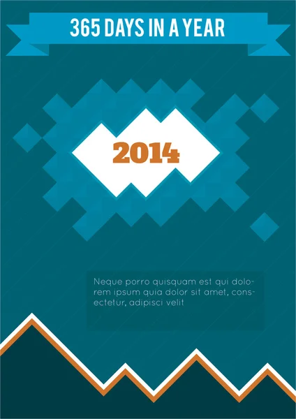 Carte postale vecteur de nouvelle année 2014 — Image vectorielle