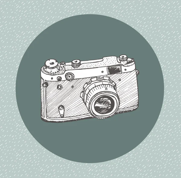 Hand drawn film camera — Stock Vector