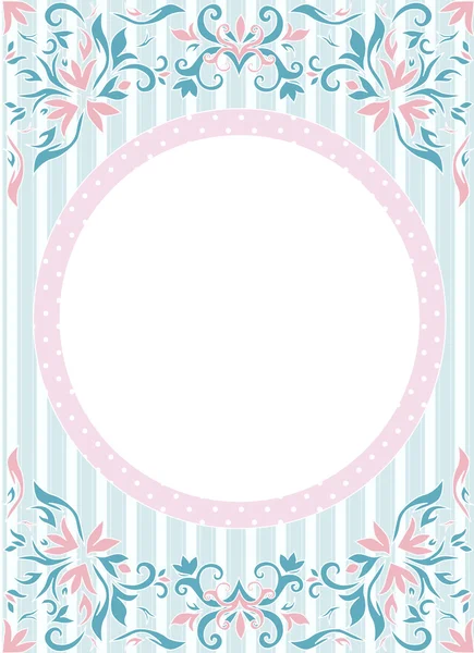 Round frame at wallpaper background — Stock Vector