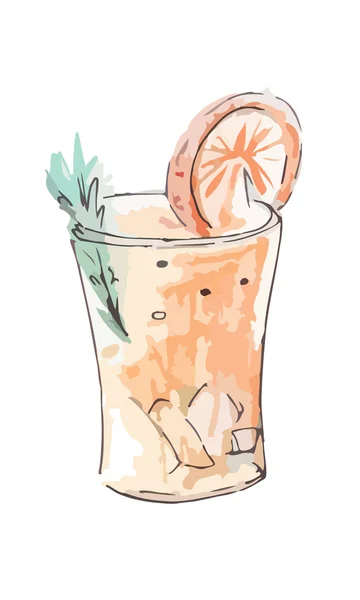 Hand drawn orange cocktail — Stock Vector