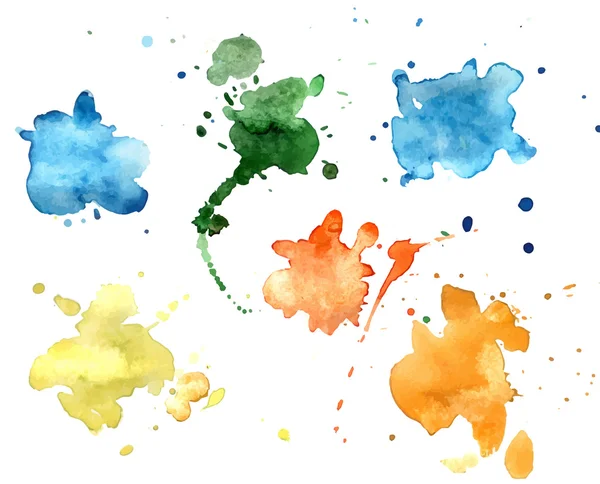 Aquarelle blobs de couleur — Image vectorielle