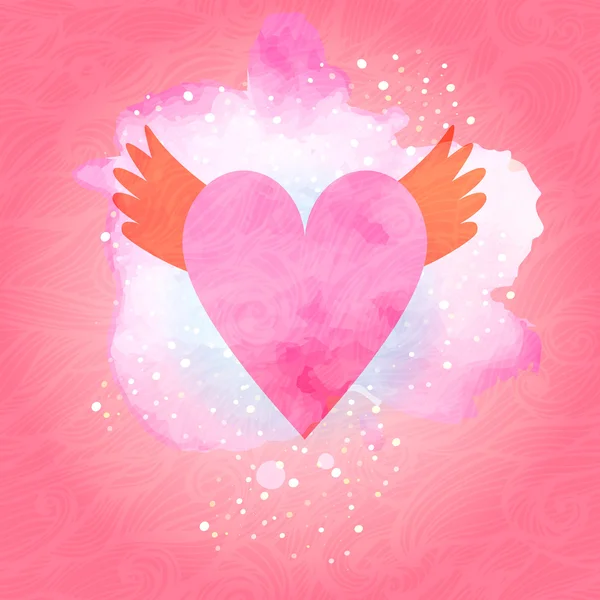 Flying heart with wings — Stock Vector