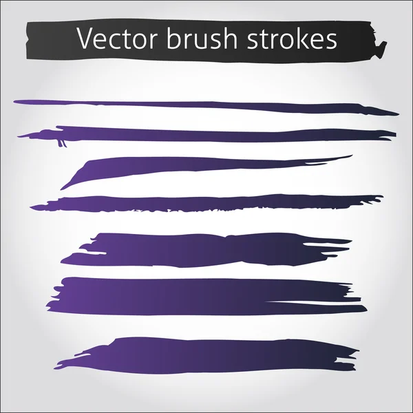 Conjunto de trazos vectoriales recta tinta pluma — Archivo Imágenes Vectoriales