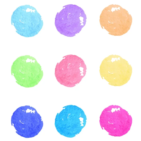 Set of watercolor paint circles. Vector design elements. — Stock Vector