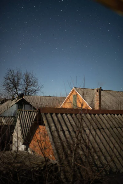 Noche Cielo Estrellado Vía Láctea Sobre Ucrania — Foto de Stock