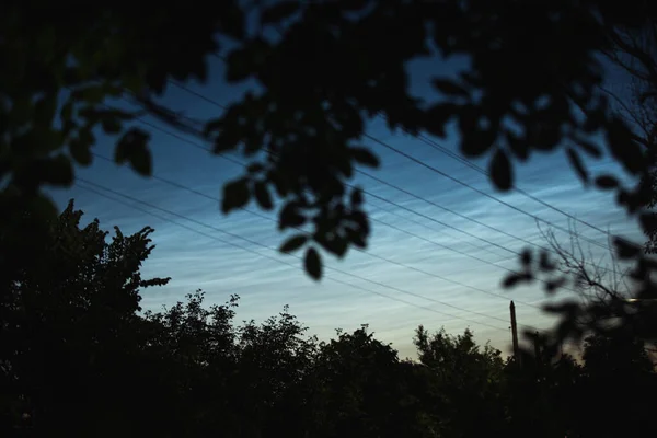 Noctilucent Clouds Summer Evening Ukrainian Village — Stock Photo, Image