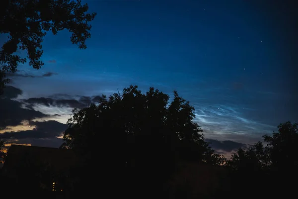 Nubes Nocturnas Una Noche Verano Pueblo Ucraniano — Foto de Stock
