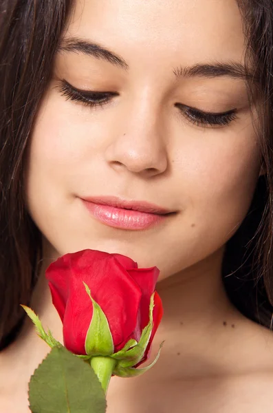 Ragazza e Rose — Foto Stock