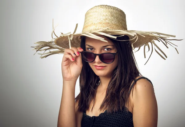 Menina com chapéu Staw II — Fotografia de Stock