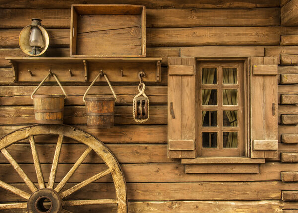 Old house with wheel Stock Photo