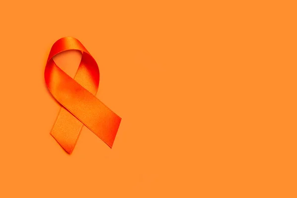 Оранжевая Лента Оранжевом Фоне Копировальным Пространством — стоковое фото