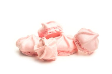 Fotokopi alanı olan beyaz bir arkaplanda pembe kremalar