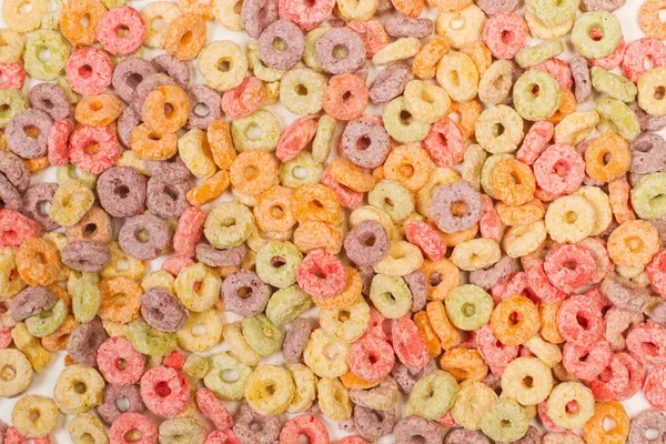 Fruit Flavor Colored Cereals Close View — Stock Photo, Image