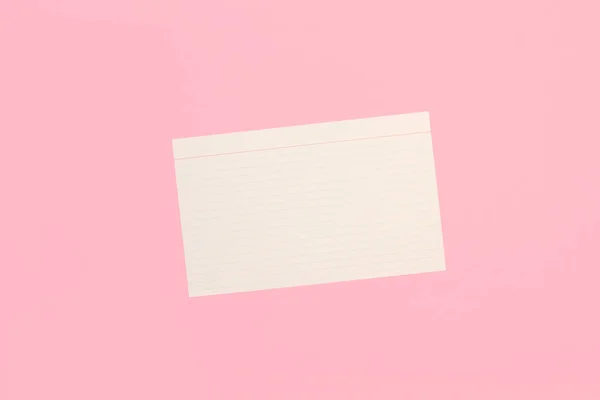 Blank Striped Paper Note Pink Background Copy Space — Foto Stock