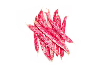 Fotokopi alanı olan beyaz bir arkaplanda Pinto fasulyesi