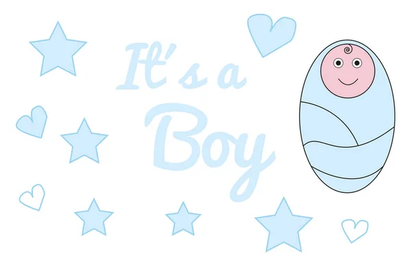 Its Boy Greeting Card White Background — Stock Photo, Image