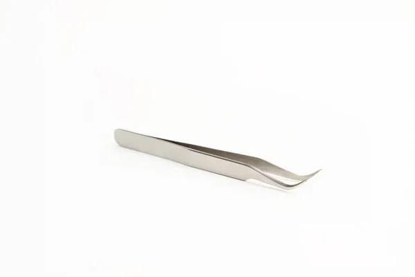Stainless Steel Pincers White Background Coppy Space — Fotografia de Stock