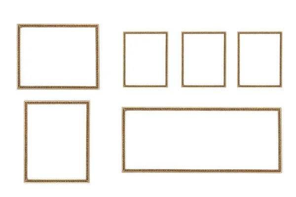 Wooden Photo Frames White Background Copy Space — Stock Photo, Image