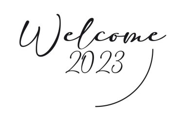 Beyaz arka planda 2023 tabelasına hoş geldiniz