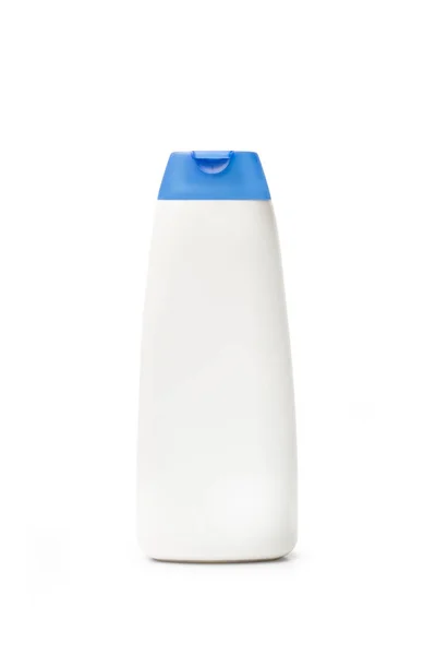 Frasco Creme Hidratante Branco Fundo Branco Com Espaço Cópia — Fotografia de Stock