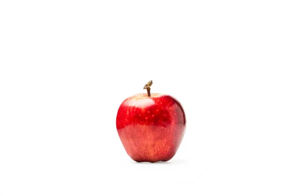 Ein Roter Apfel Isoliert Auf Weißem Hintergrund Mit Kopierraum — Stockfoto