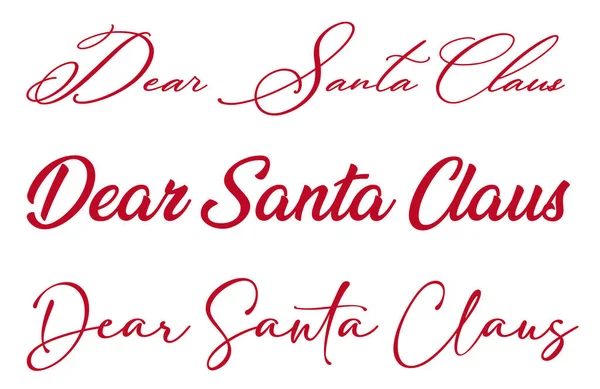 Dear Santa Claus Handwriting Red White Background — Stock Photo, Image