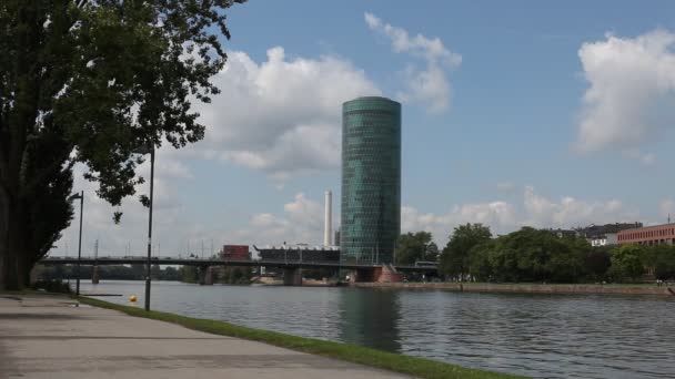 Bankenviertel in Frankfurt am Main in Deutschland — Stockvideo
