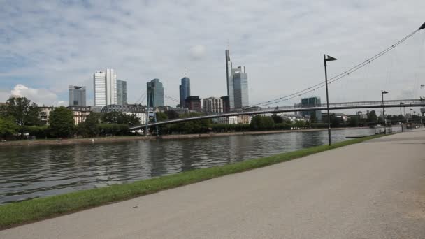 Financial district in Frankfurt am Main in Germany — Stockvideo