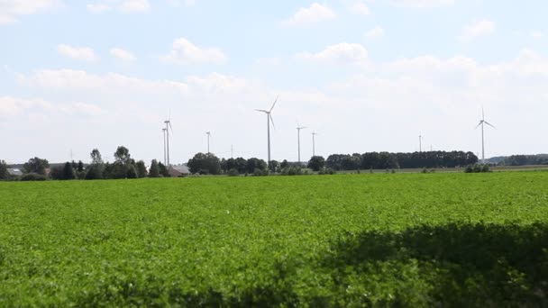 Turbine eoliche per produrre elettricità vicino a Berlino — Video Stock