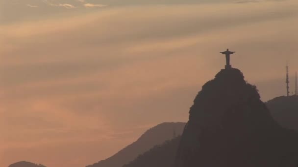 Monumento cristo redentor in rio de janeiro, Brazilië — Stockvideo