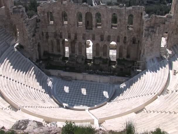 Odeon des Herodes atticus auf der Akropolis in Athen, Griechenland — Stockvideo