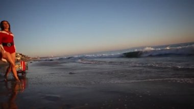 çekici bir kadın Noel Baba kostüm